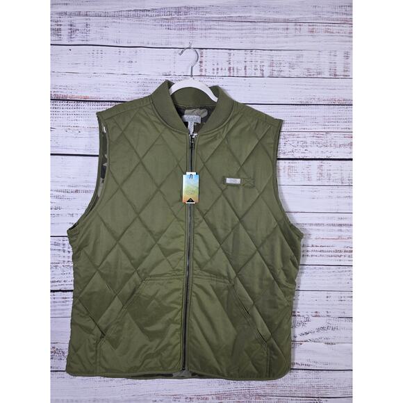 ocean + coast Other - Ocean + Coast Quilted Vest XL Green Zip Front Camo Lined Lightweight NWT